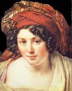 Anne-Louis Girodet-Trioson Head of Young Woman Wearing a Turban France oil painting artist
